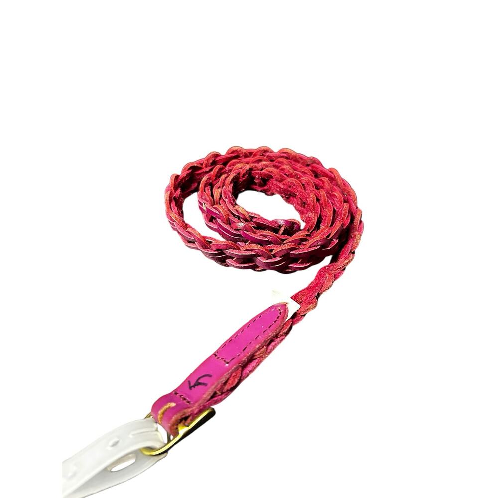 Y2K Purple/Red Braided Belt – Retro Boho Woven Style, Size Small